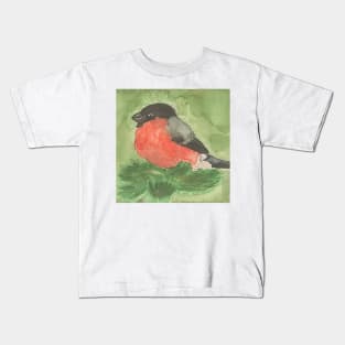 Red bird bullfinch Kids T-Shirt